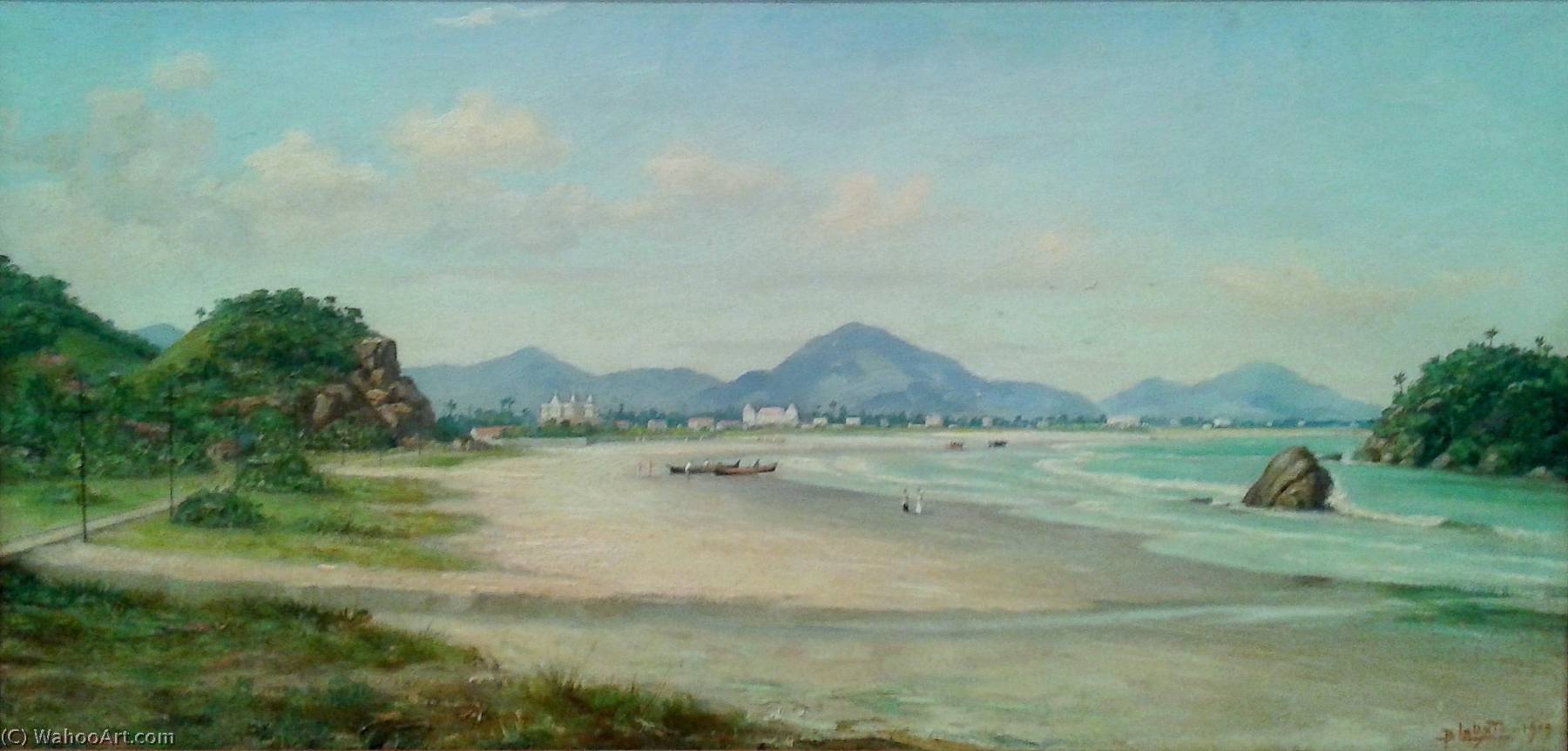 English Boats In The Sand On A Beach (seascape) Português Praia Com Barcos Ao Seco (marinha) — Benedito Calixto