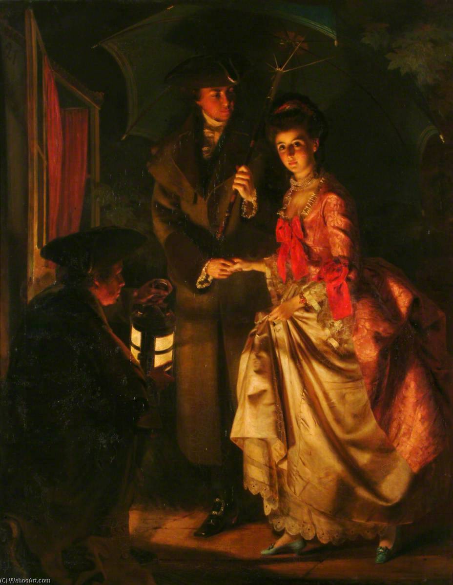 Sheridan Assisting Miss Linley On Her Flight From Bath — Jerry Barrett