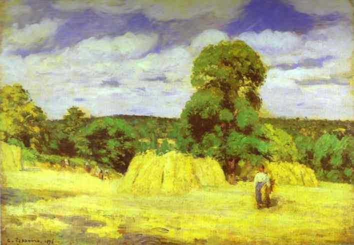 Harvest At Montgoucault — Camille Pissarro