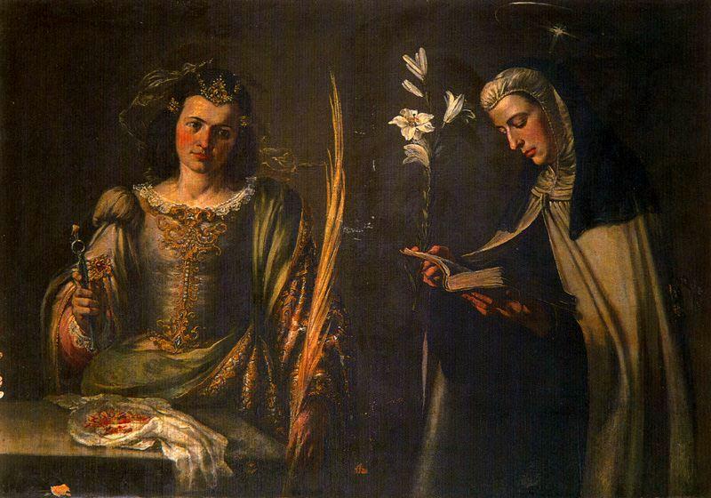 Santa Polonia Y Una Santa Carmelita — Juan De Valdés Leal