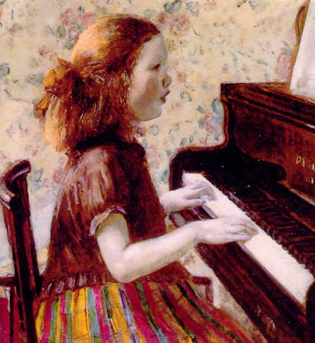 Girl On The Piano — Frederick Carl Frieseke