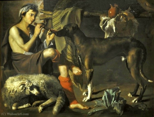 The Shepherd Playing His Flute. — Antonio Maria Vassallo