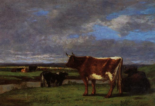 Cows Near The Toques — Eugène Louis Boudin
