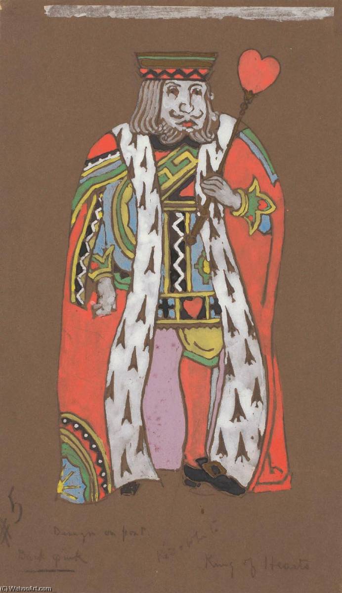 King Of Hearts (costume Design For Alice In Wonderland, 1915 — William Penhallow Henderson
