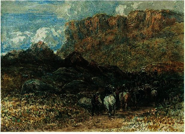 Erdsman In A Mountain Pass, North Wales — David Cox