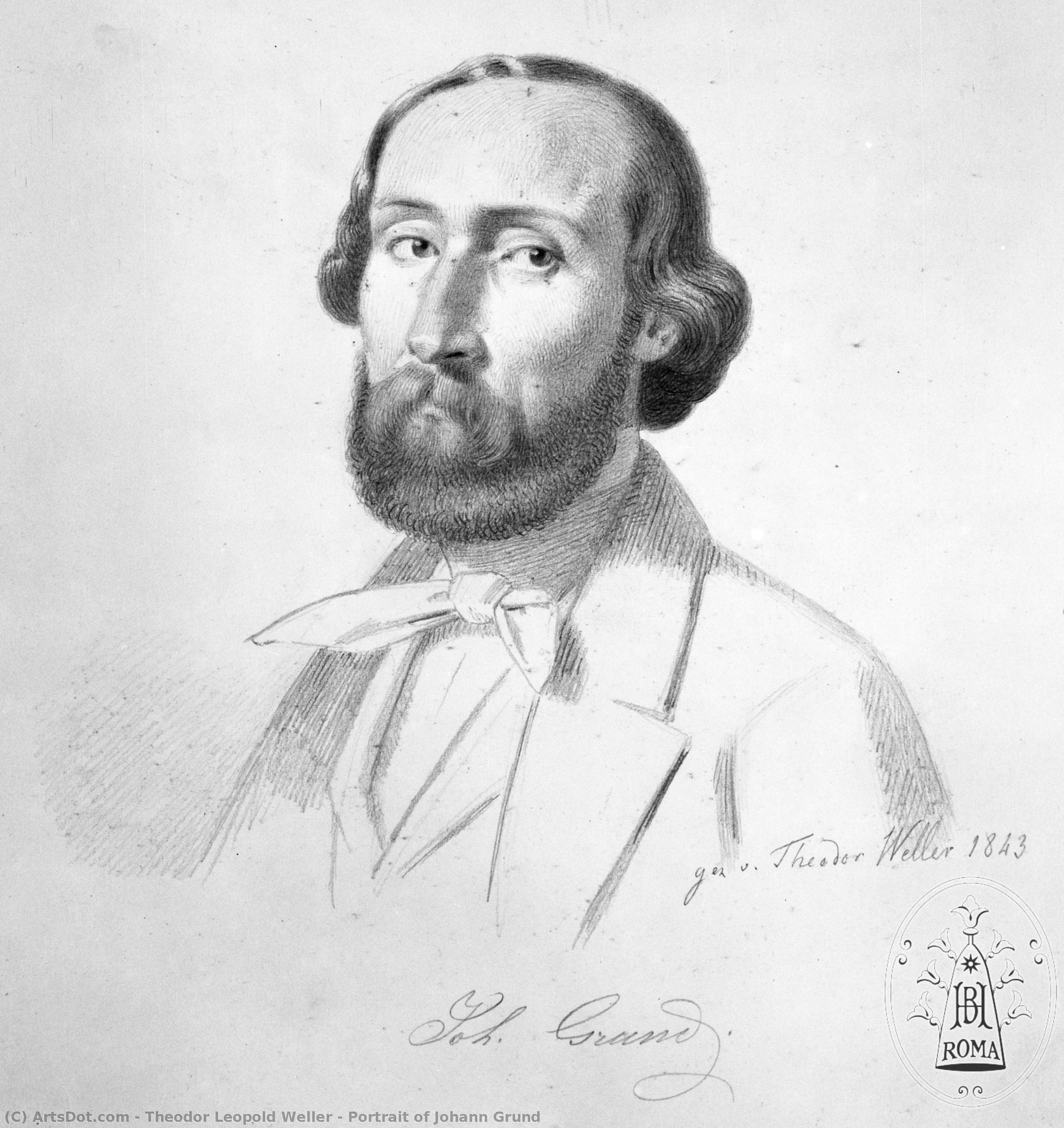 Portrait Of Johann Grund — Theodor Leopold Weller