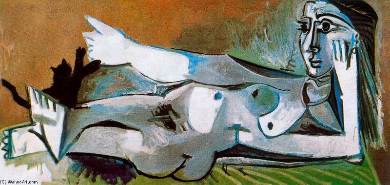 Naked Woman Playing With A Cat 3 — Pablo Picasso