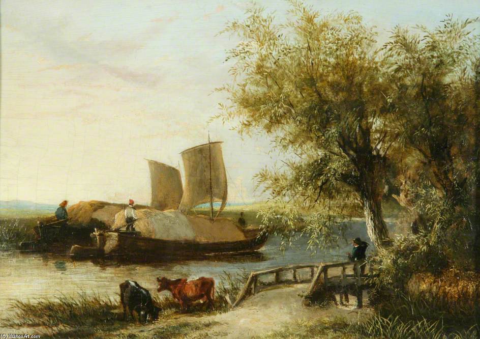 A Barge On The Yare - Sunset — James Stark