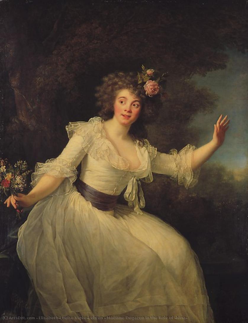 Madame Dugazon In The Role Of “nina” — Elisabeth-louise Vigée-lebrun