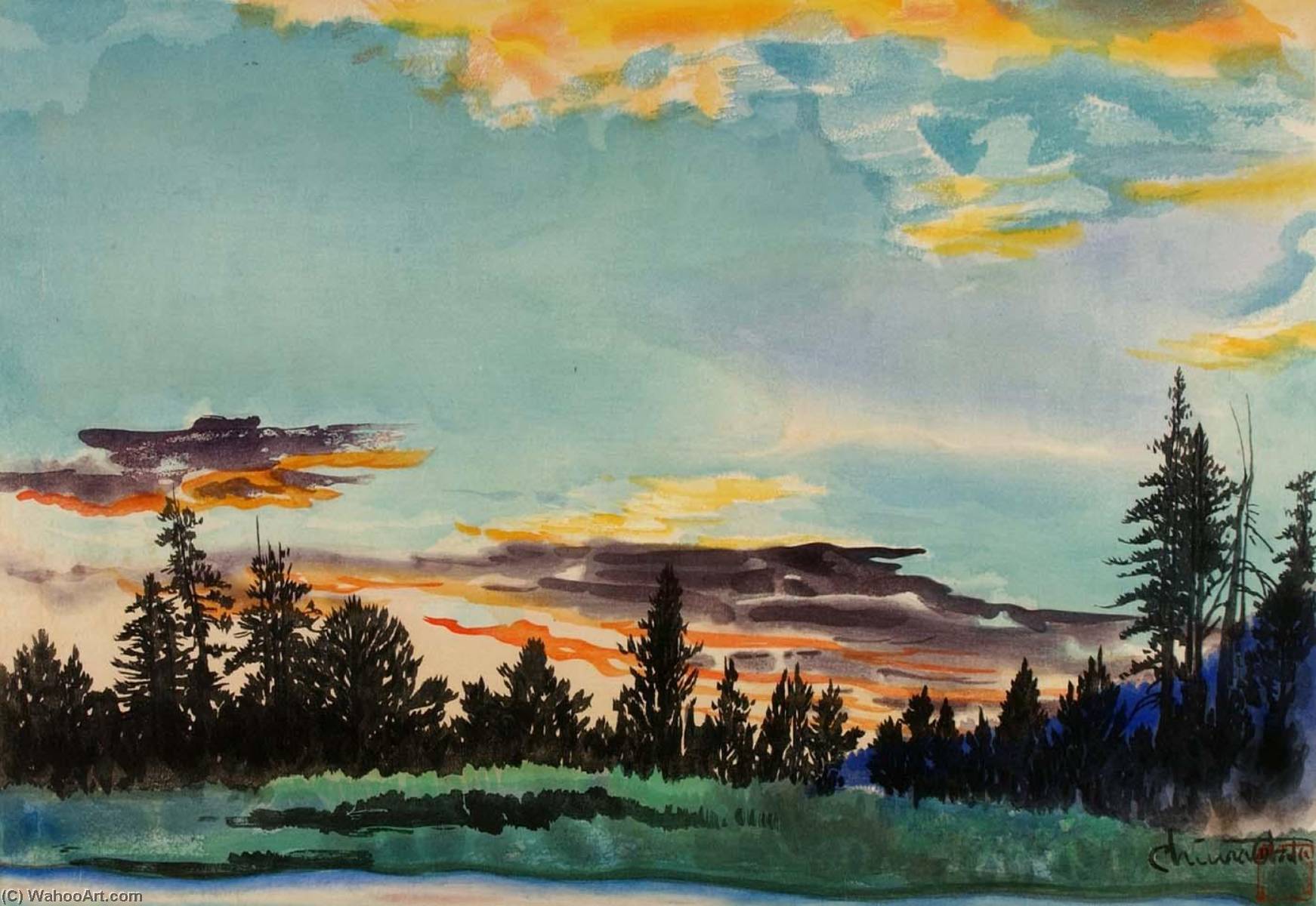 Evening Glow At Lyell Fork, Tuolumne Meadows — Chiura Obata