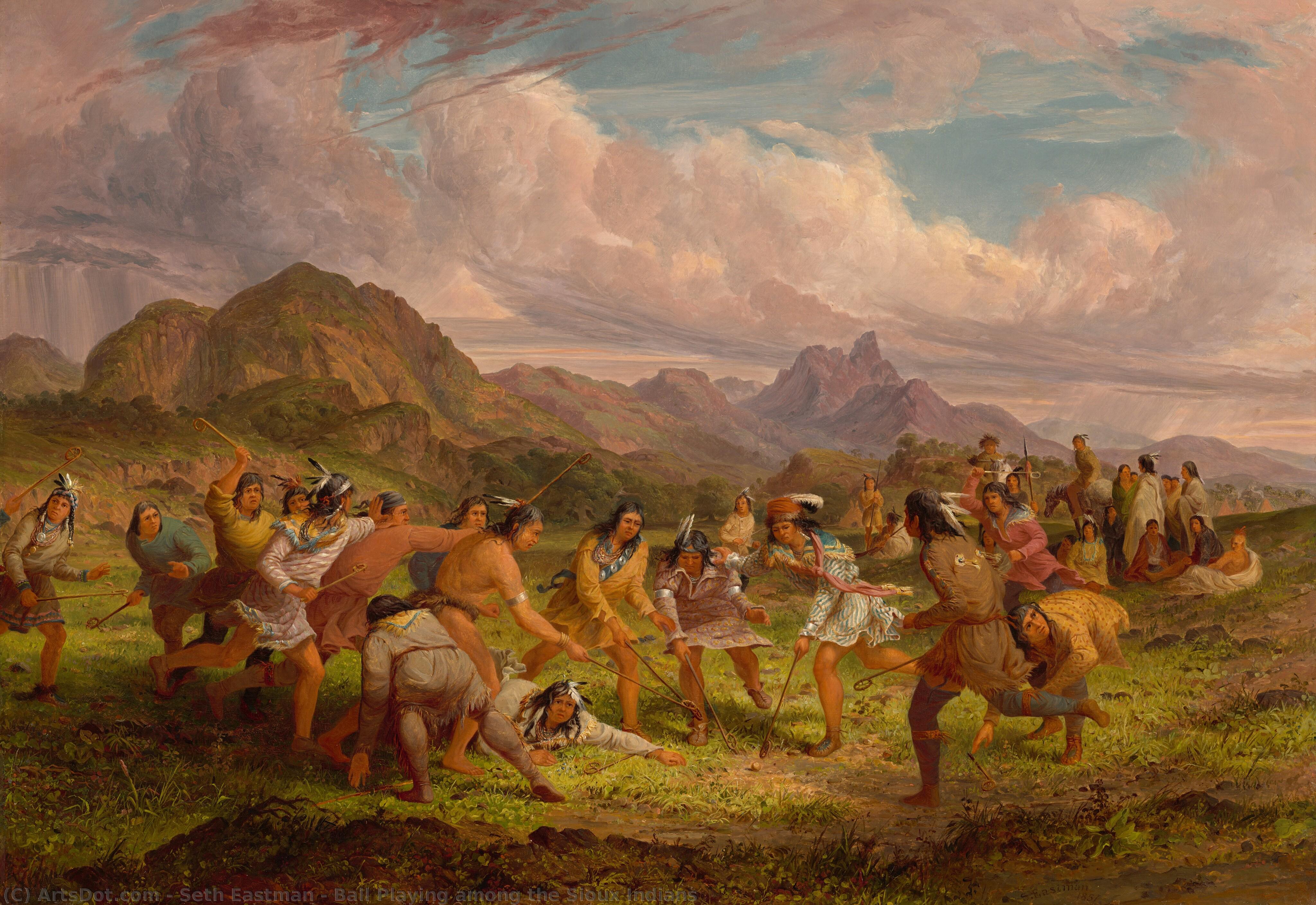 Ball Playing Among The Sioux Indians — Seth Eastman