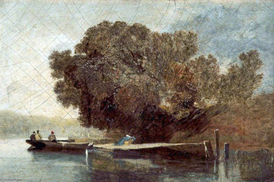 Landscape, Boat On A River — Džon Sel Kotman