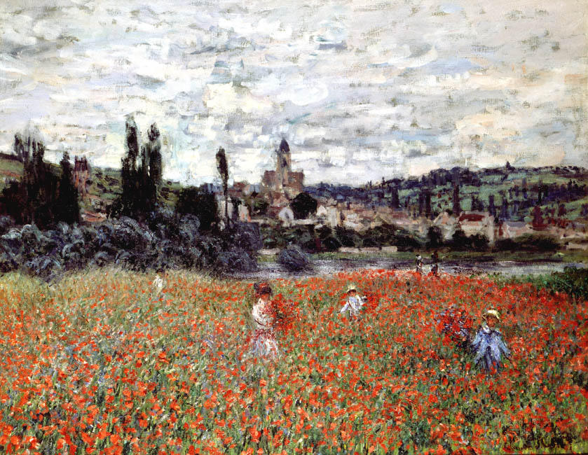 Poppy Field Near Vétheuil — Claude Monet