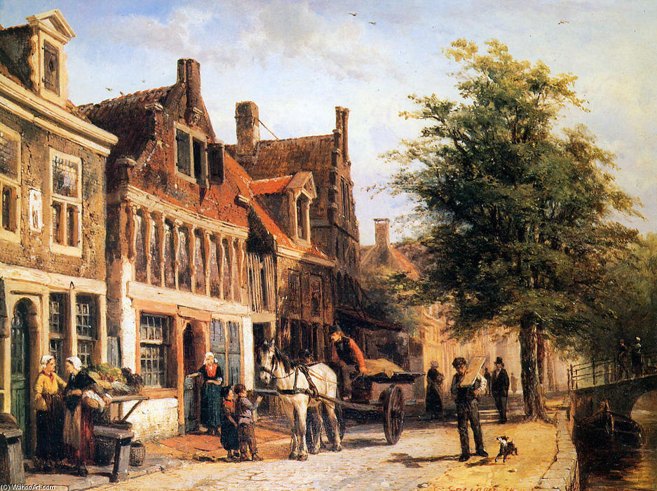 Vissersdijk In Enkhuizen — Cornelis Springer