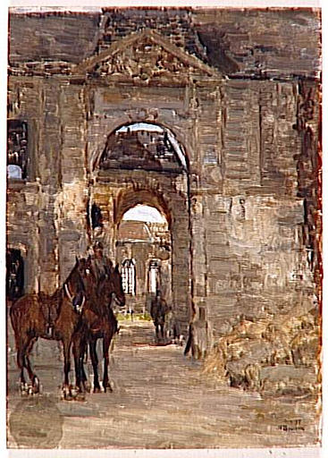 La Porte De L'evêché De Verdun En Partie Détruite, Juin 1917 Le Cloître De L'évêche Verdun 1917 (autre Titre) — Joseph-félix Bouchor