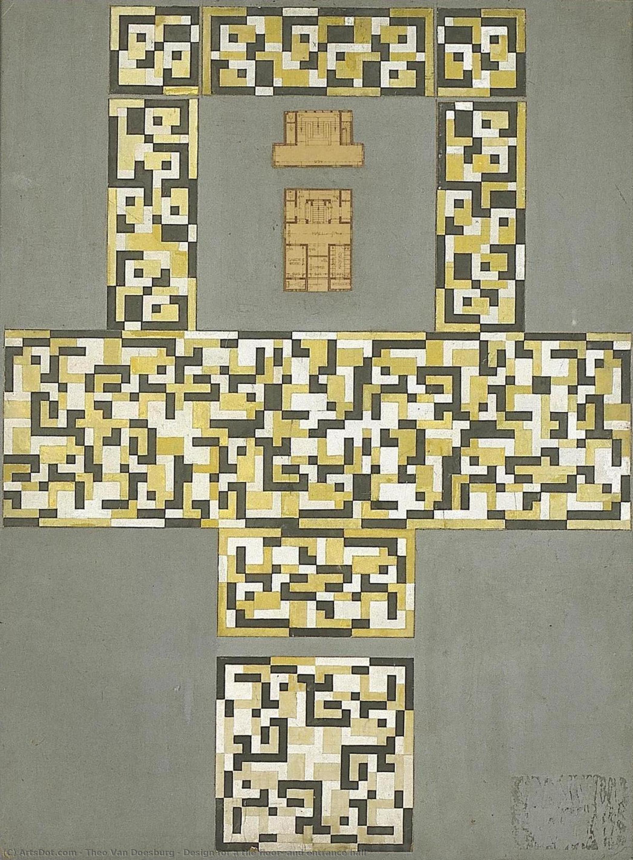 Design For A Tile Floor, And Entrance Hall — Theo Van Doesburg