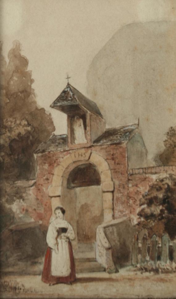 Italian Woman Near A Chapel — Jan Adam Kruseman