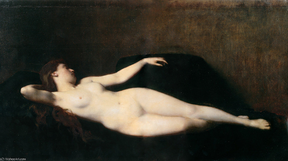 Donna Sul Divano Nero — Jean-jacques Henner