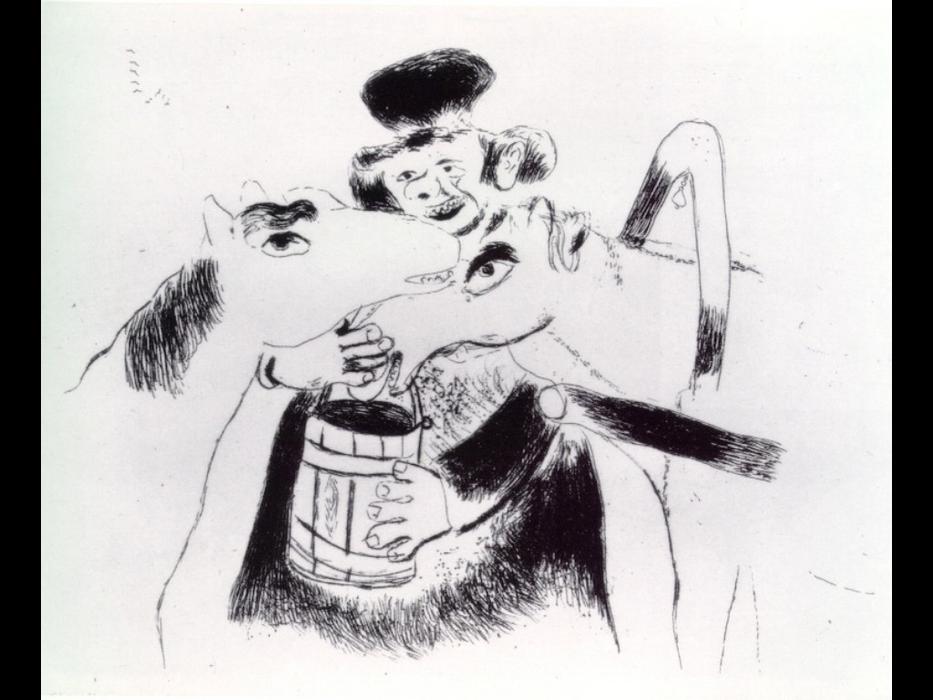 Coachman Feeds A Horses — マルク・シャガール