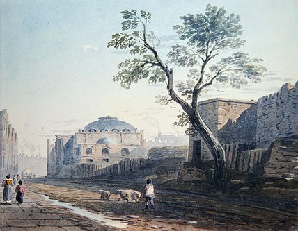 Scotch Church And The Remains Of London Wall, — John Varley I (the Older)