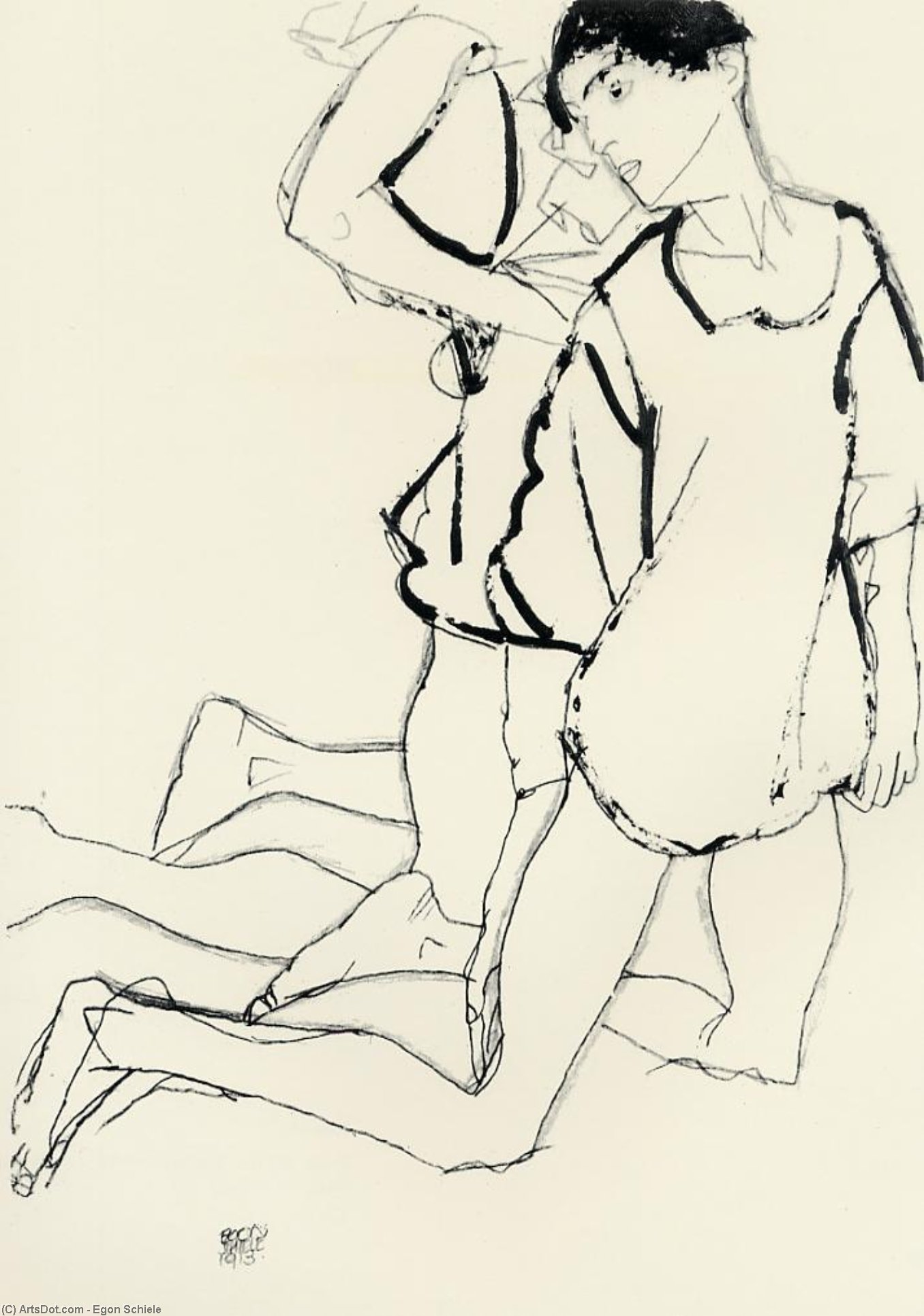 Dos Figuras Inclinadas (también Conocida Como Paralelogramo) — Egon Schiele