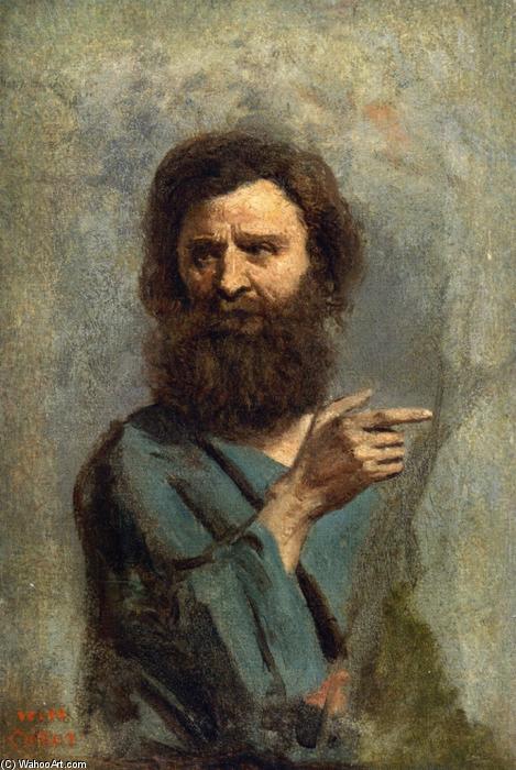 Head Of Bearded Man (also Known As Study For 'the Baptism Of Christ') — Jean-baptiste-camille Corot