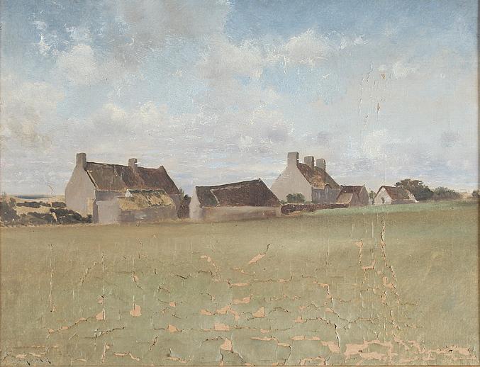 Landscape With Houses — August Wilhelm Nikolaus Hagborg