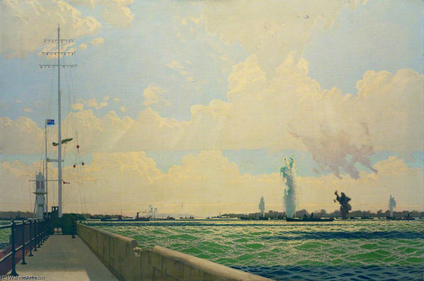 Shelling Of A British Convoy By The Germans From The French Coast — Charles Pears