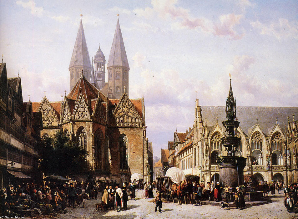 Altstadtmarkt In Brunswijk — Cornelis Springer