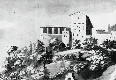 Buildings On A Hilltop In An Italianate Landscape — Jacob Van Der Ulft