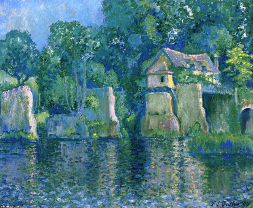 The Red Bridge In Vernon (also Known As Near Giverny) — Theodore Earl Butler