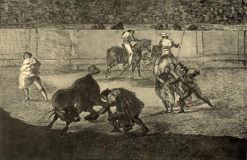 Pepe Illo Haciendo El Recorte Al Toro — Francisco José De Goya Y Lucientes