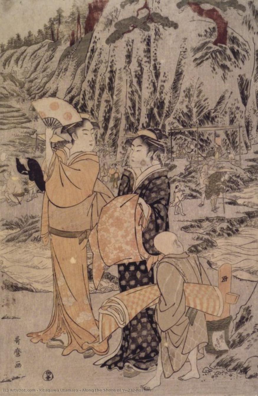 Along The Shore Of Yènoshim — Kitagawa Utamaro