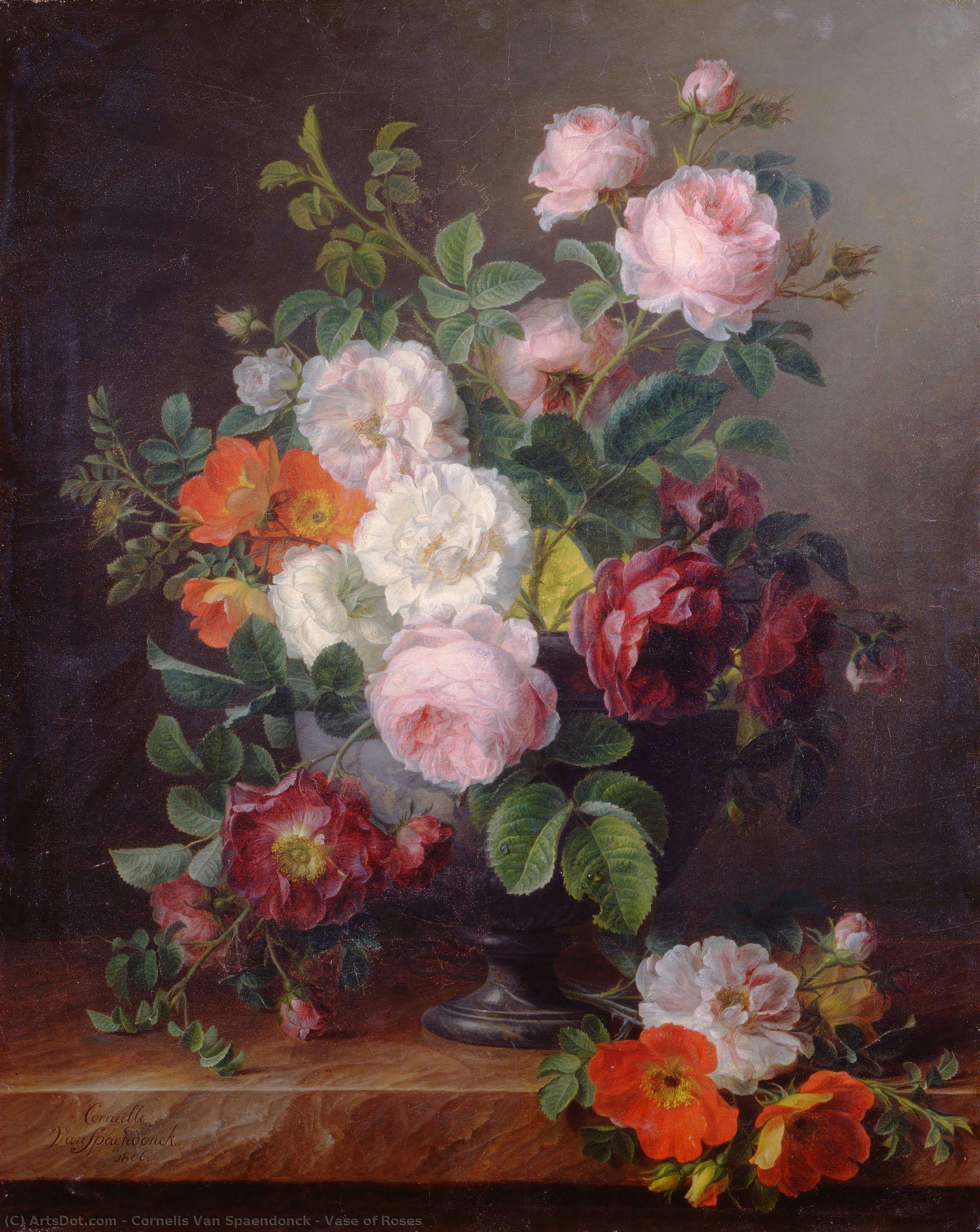 Vase Of Roses — Cornelis Van Spaendonck