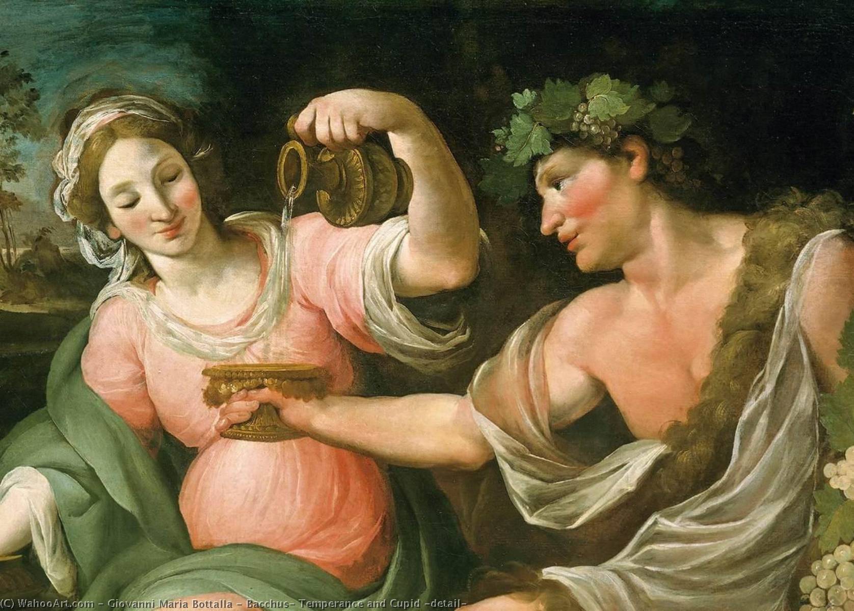Bacchus, Temperance And Cupid (detail) — Giovanni Maria Bottalla