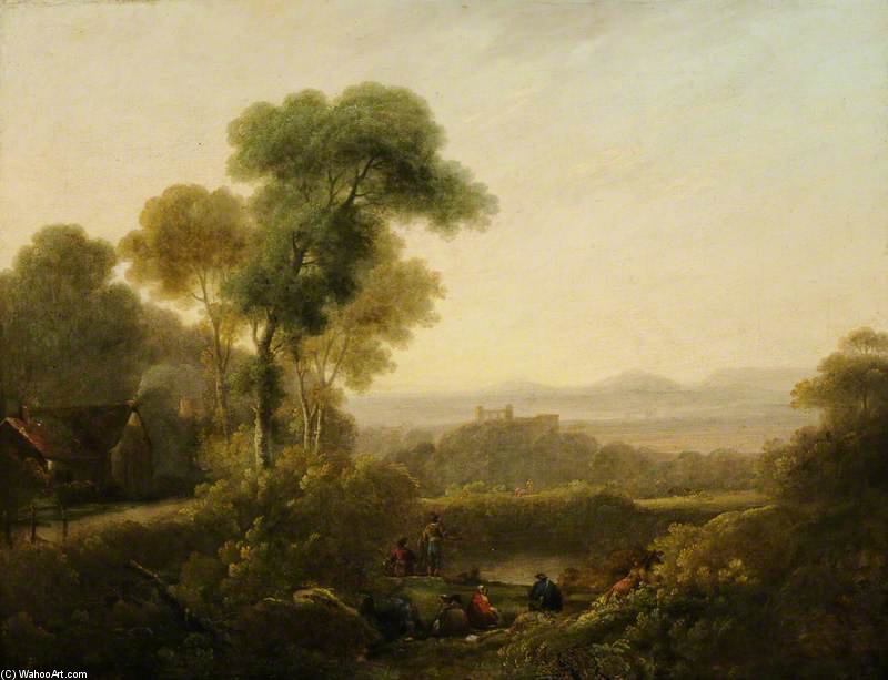 Wooded Landscape With Figures — Džordž Morland