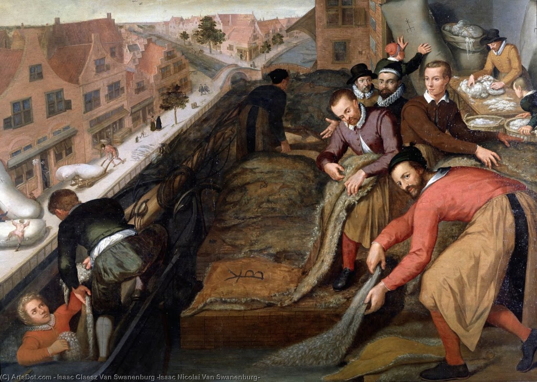 Washing The Skins And Grading The Wool — Isaac Claesz Van Swanenburg (isaac Nicolai Van Swanenburg)