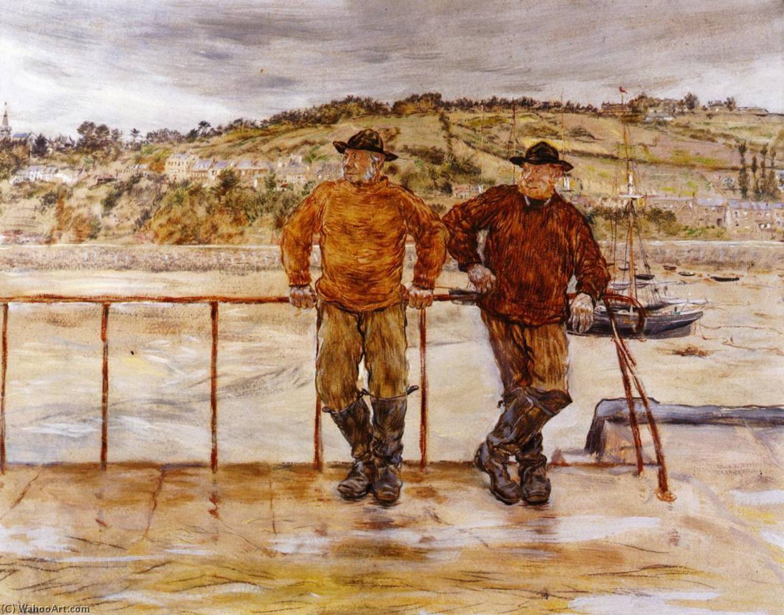 Fishermen At Jersey — Jean-françois Raffaelli