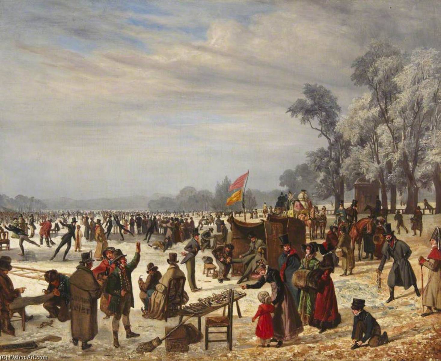 Serpentine, Hyde Park, During The Late Frost — John James Chalon