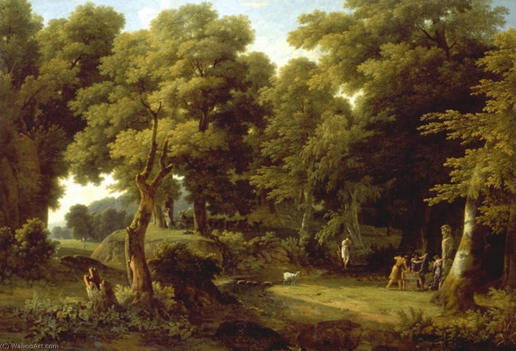 Paysage, Offrande Au Dieu Pan — Jean-victor Bertin