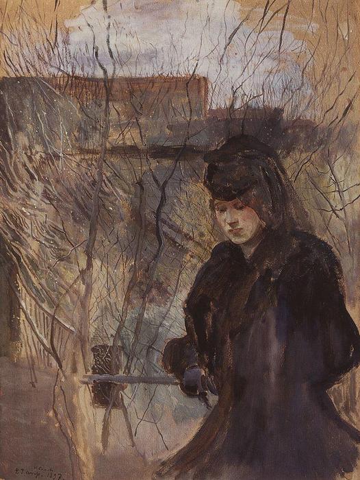 Lady With A Spring Landscape — Konstantin Andreevic Somov