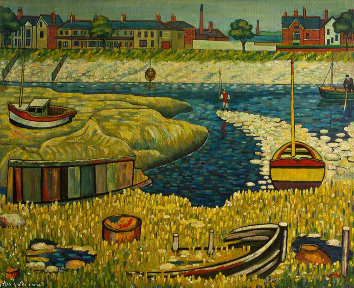 A Totten Wooden Boat By The Banks Of A River — Charles Byrd
