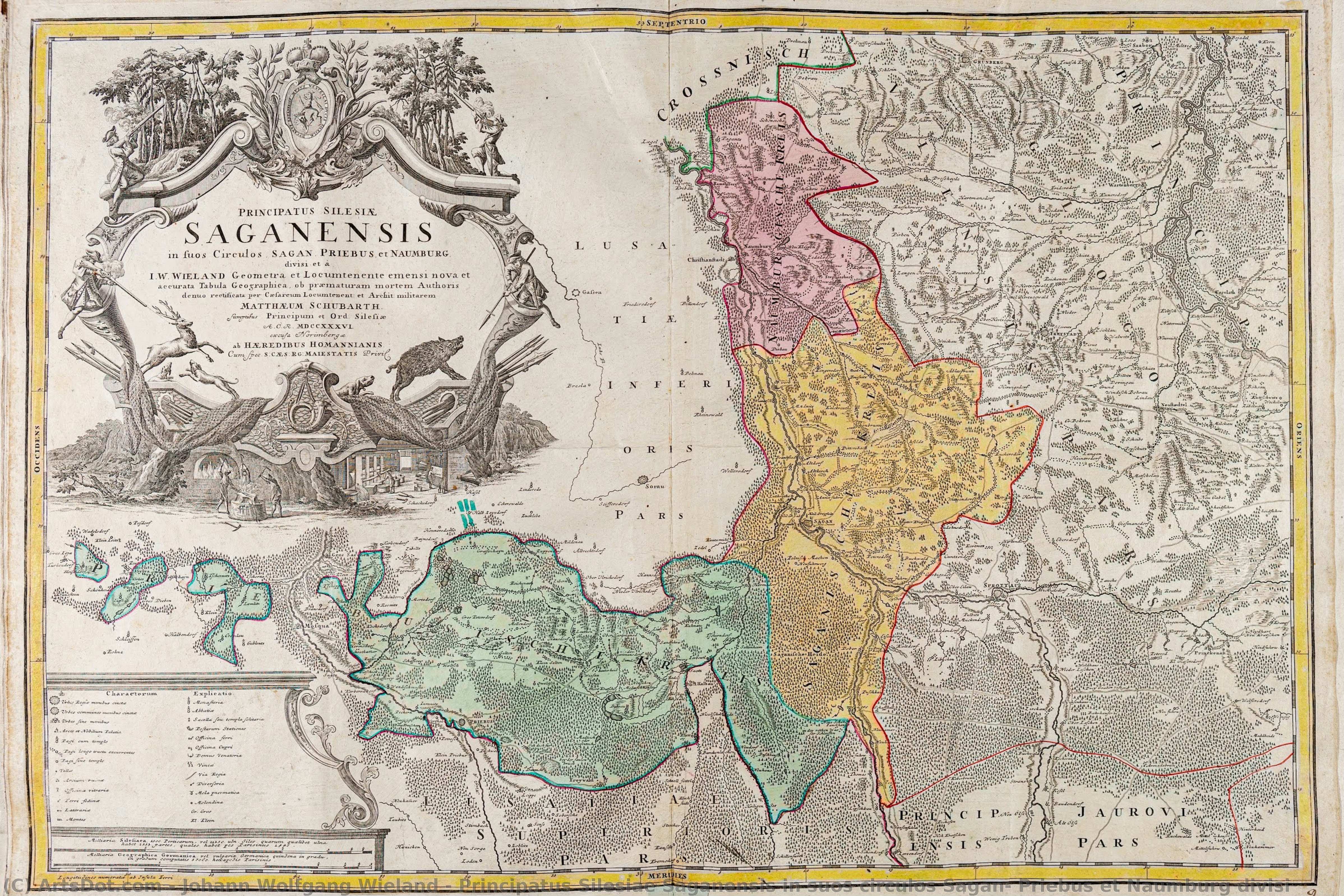 Principatus Silesiae Saganensis In Suos Circulos Sagan, Priebus Et Naumburg Divisi — Johann Wolfgang Wieland
