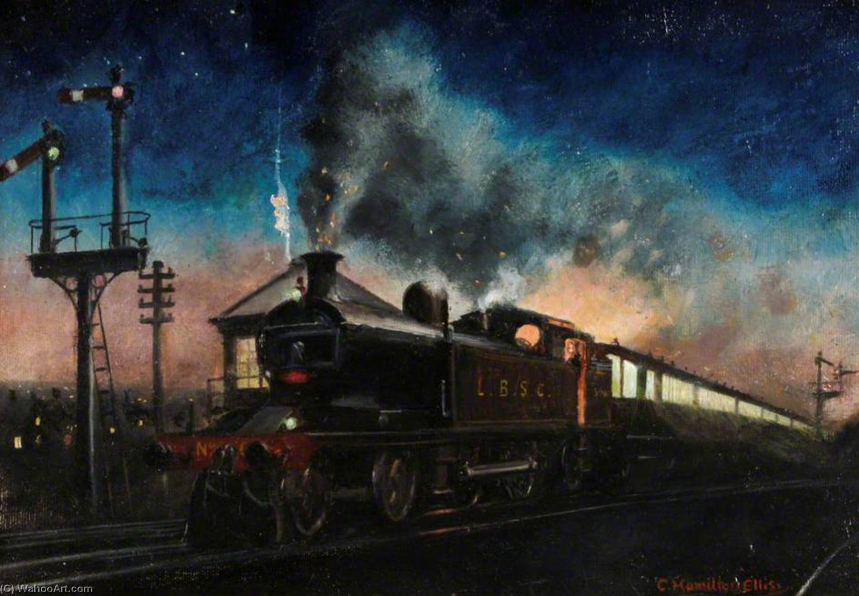 London Brighton South Coast At Night — Cuthbert Hamilton Ellis