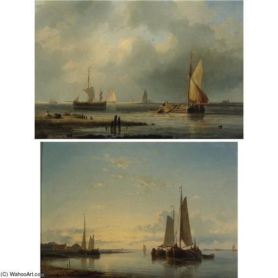 Sailboats In Harbor — Абрам Хулк Сёниор