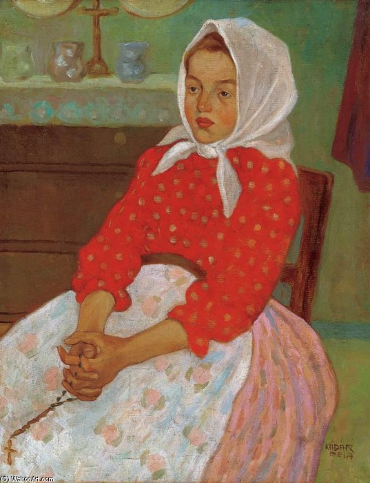Girl With Headscarf — Béla Kádár