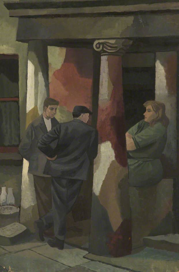 Men And Women In Doorway — Cliff Rowe