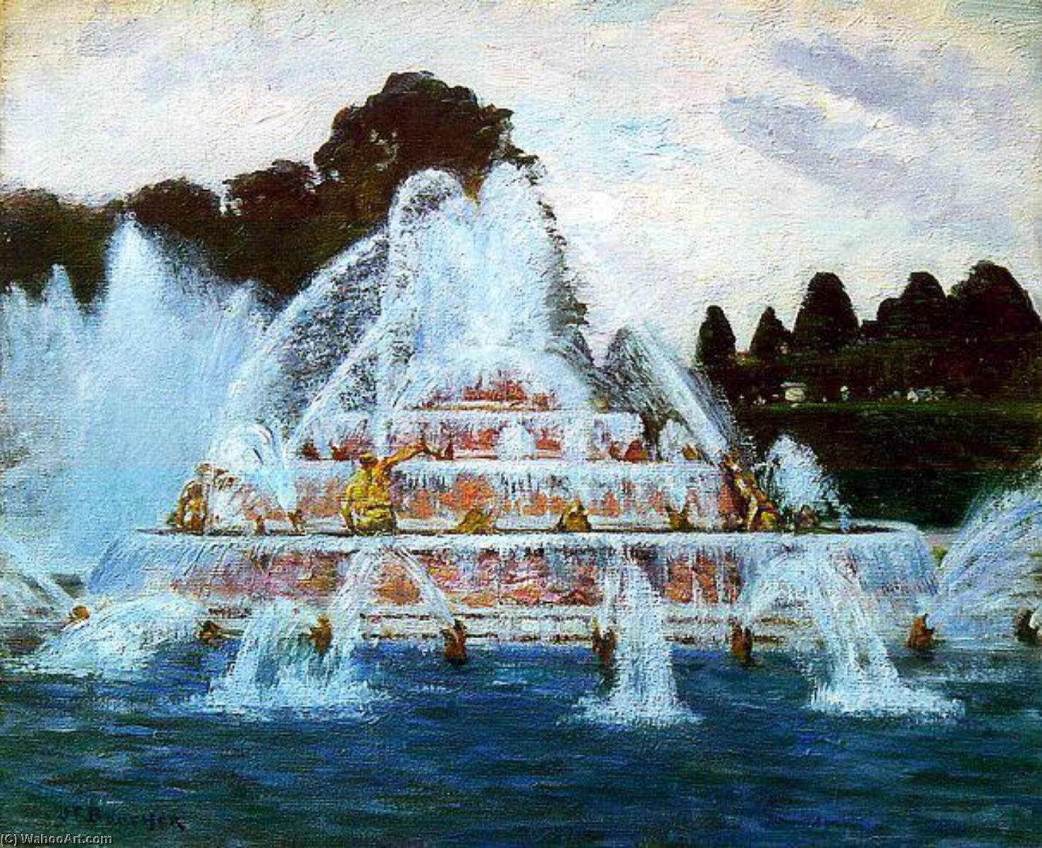 Les Grandes Eaux Au Bassin De Latone À Versailles (titre Inscrit) — Joseph-félix Bouchor