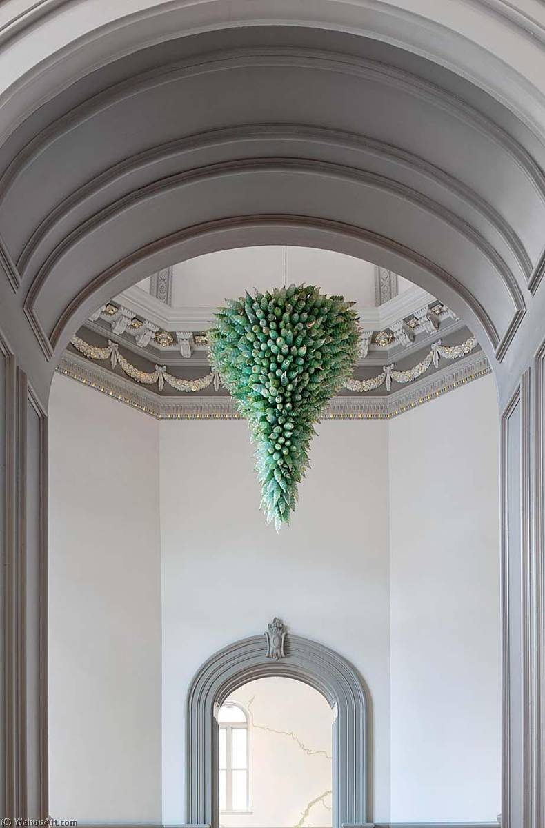 Seafoam And Amber Tipped Chandelier — Dale Chihuly