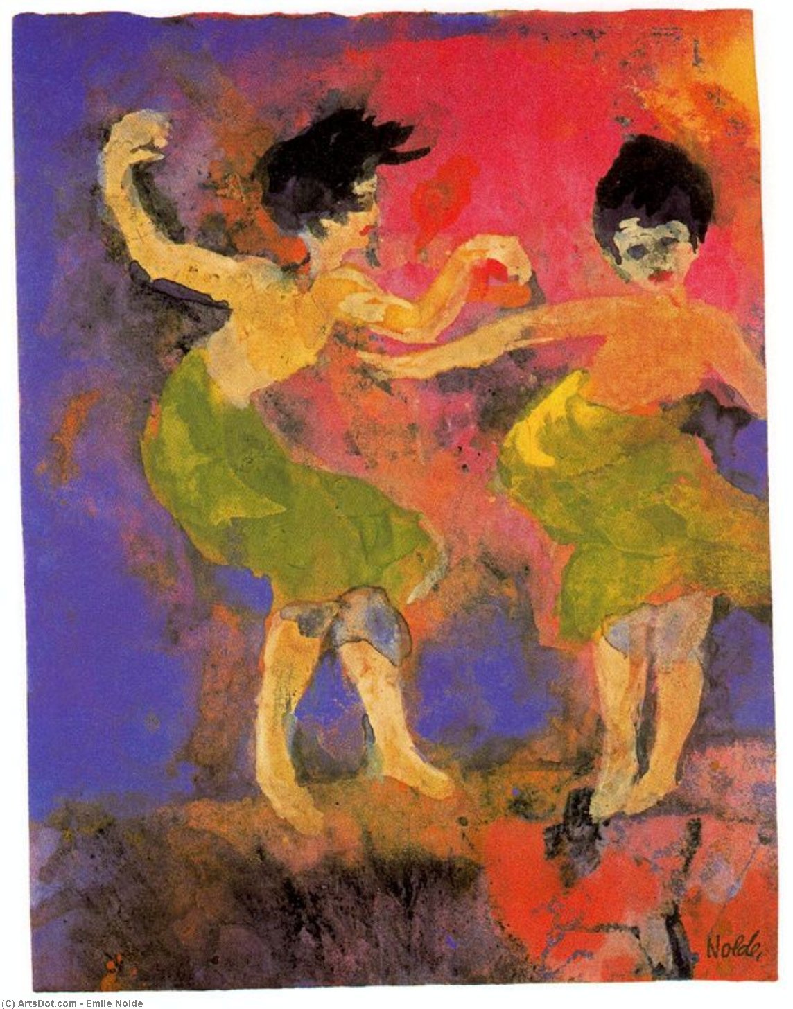 Dancing Women (with Green Skirts) — Emil Nolde
